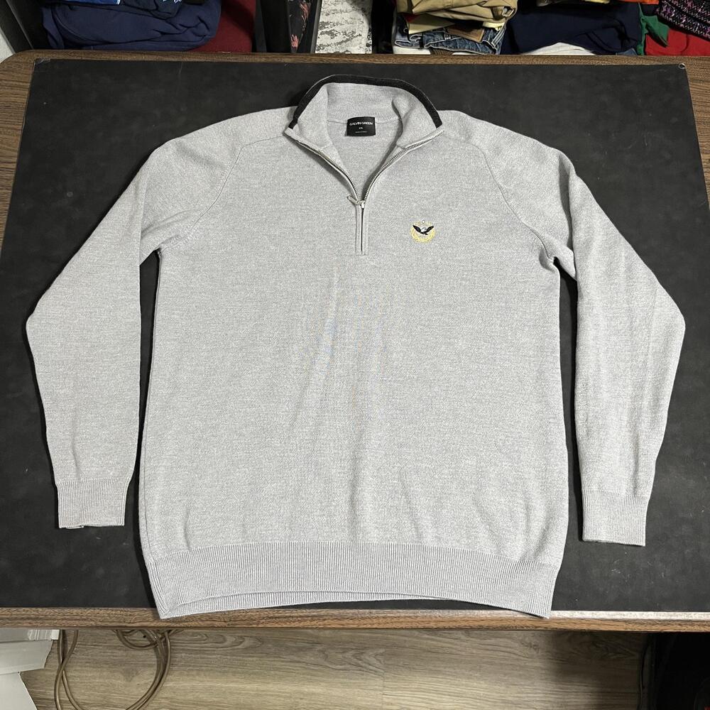 Galvin Green Merino Wool Sweater 2XL Congressional Zip Mock Neck Golf Pullover